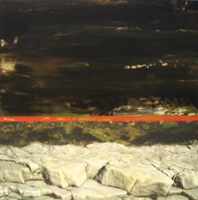 Roches-Varech-Marée noire, Impression numérique et acrylique sur toile, 24 x 24po - Prix d'excellence - Musée des beaux-arts de Mont St-Hilaire (Vendu)